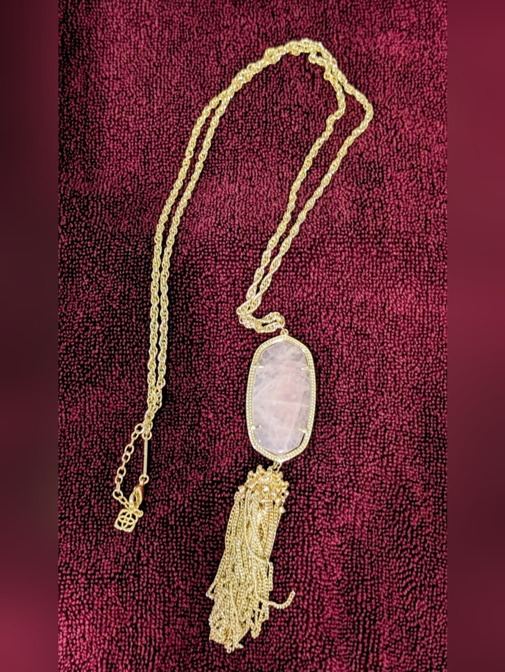 Kendra Scott Rayne Gold Necklace with Rose Quartz Pendant - Picture 2 of 6